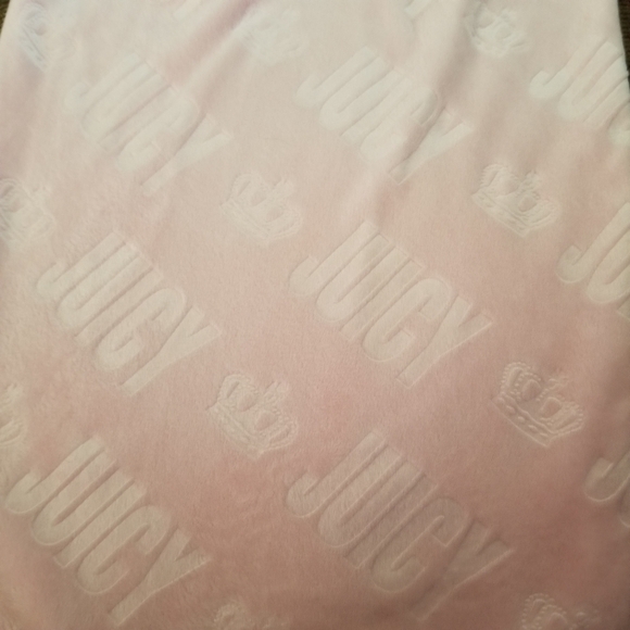 Juicy by Juicy Couture light pink velour track pants with logo print medium - Picture 5 of 5